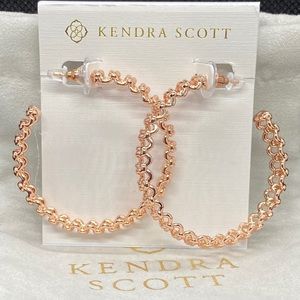 New Kendra Scott Rose Gold Fallyn Hoop Earrings